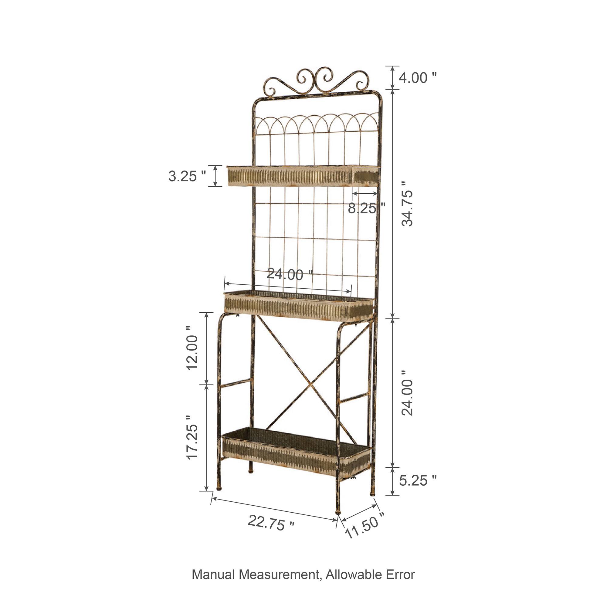 Glitzhome® 68" Farmhouse Metal Planter Stand